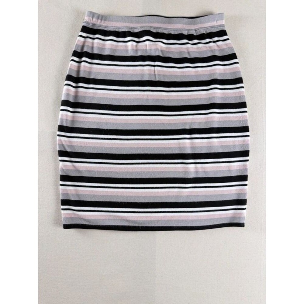 Max Studio Pink Gray Black Striped Pencil Skirt Size S